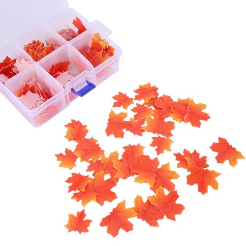 370 Stück Essbare Ahornblatt Cupcake Toppers Maple Leaf Tortendeko Cupcake Topper Herbst Blätter Muffin Dekoration für Thanksgiving Baby Dusche Kinder Geburtstag Party Kuchen Dekorationen von URFEDA