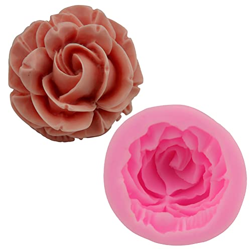 3D Rose Pfingstrose Blume Silikonform Fondant Kuchenform Dekoration Duftende Kerze Seife Gips Form Silikon Blume Kuchenformen Schokoladenform DIY Backen Handwerk für Kuchen Süßigkeiten Gelee Tortedeko von URFEDA