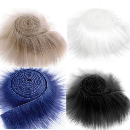 4 Stück Kunstfell Bordüre Kunstpelz Band Fellstoff, Pelz Stoff Schnitte flauschige Kunstfell Bordüre Pelz Patches ideal zum Basteln Nähen Dekoband Plüsch Trim Stoffrolle,Teppich Nähen Basteln 5x150cm 4 Stück Kunstfell Bordüre Kunstpelz Band Fellstoff, Pelz Stoff Schnitte flauschige Kunstfell Bordüre Pelz Patches ideal zum Basteln Nähen Dekoband Plüsch Trim Stoffrolle,Teppich Nähen Basteln 5x150cm von URFEDA