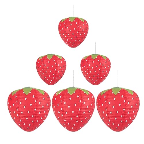 6 Stück Erdbeer Papier Laterne, Kinder Lampion,Erdbeer förmige Papierlaternen Papierlampions, Hängende Papierlaternen Partydekor, für Garten Party Dekoration, Brautdusche, Babyparty, Geburtstag 6 Stück Erdbeer Papier Laterne, Kinder Lampion,Erdbeer förmige Papierlaternen Papierlampions, Hängende Papierlaternen Partydekor, für Garten Party Dekoration, Brautdusche, Babyparty, Geburtstag von URFEDA