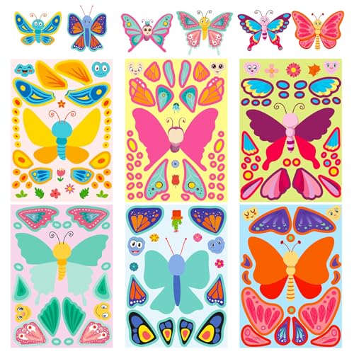 6 Stück Gestalten Sie Ihre eigenen Tieraufkleberbögen, Make-a-face Aufkleberbögen, Schmetterling Aufkleber Eigene Tier-Mix und Match-Aufkleberbögen erstellen Tiere Gesicht Augen Sticker Set 6 Stück Gestalten Sie Ihre eigenen Tieraufkleberbögen, Make-a-face Aufkleberbögen, Schmetterling Aufkleber Eigene Tier-Mix und Match-Aufkleberbögen erstellen Tiere Gesicht Augen Sticker Set von URFEDA