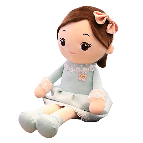 Kuschelpuppe Weiche Stoffpuppe Schöne Puppe, Weich- Stoffpuppen Kleidung und Babypuppe Kuschelpuppe Plüsch Puppen Rag Dolls Schlafkissen für Kinder Weihnachtspuppe Geburtstagegeschenk Grün 40CM von URFEDA