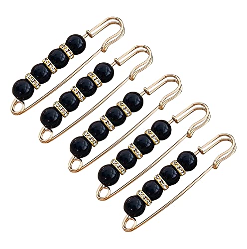 Perlen Broschen Clip - Groß Sicherheitsnadeln mit Strass, 5 Stück Mode Perlen Gold Brosche, Cardigan-Brosche, Anstecknadeln Pins, Sicherheitsnadel Deko für Pullover, Schals, Hüte, Schals, Taschen Perlen Broschen Clip - Groß Sicherheitsnadeln mit Strass, 5 Stück Mode Perlen Gold Brosche, Cardigan-Brosche, Anstecknadeln Pins, Sicherheitsnadel Deko für Pullover, Schals, Hüte, Schals, Taschen von URFEDA