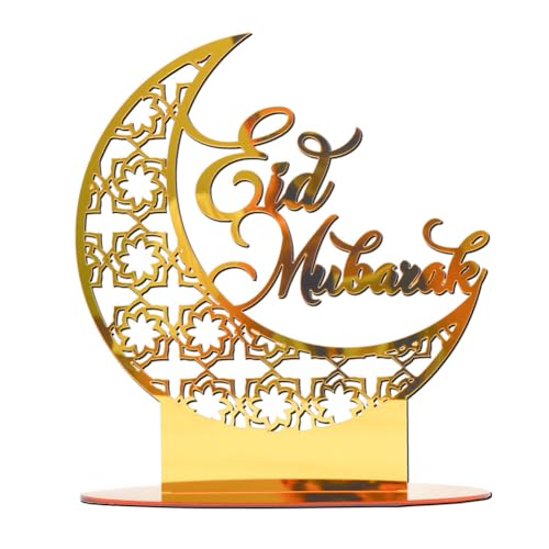 Ramadan EID Mubarak Dekor, Gold Acryl Tischdeko Mond Ramadan, Mondstern Ramadan Dekoration Eid Mubarak Islamischer Muslimischer, Muslimisches Festival Islamisches Dekor für Home Party Supplies von URFEDA