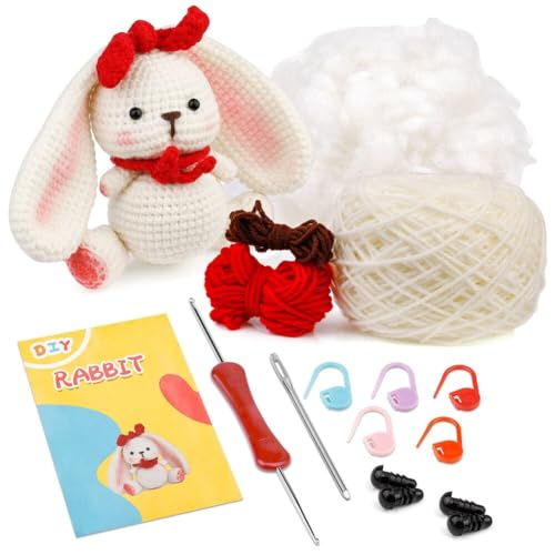 Tier Hasen Häkelpaket,Komplett Häkelset für Anfänger Tiere,Häckeln Stricken für Anfänger Set mit Häkelnadeln Garn, Anfänger Häkel Strick Starter Kit, Strickset Bastelset für Erwachsene Kinder Geschenk Tier Hasen Häkelpaket,Komplett Häkelset für Anfänger Tiere,Häckeln Stricken für Anfänger Set mit Häkelnadeln Garn, Anfänger Häkel Strick Starter Kit, Strickset Bastelset für Erwachsene Kinder Geschenk von URFEDA