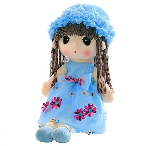 URFEDA Baby Mädchen Stoffpuppe mit Kleidung Haaren, Prinzessin Ragdoll Plüschtier Schöne Ragdoll Spielzeug Plüschtiere Babypuppe Prinzessin Schlafpartner Puppe Kuschelpuppe zum Spielen Geschenk von URFEDA