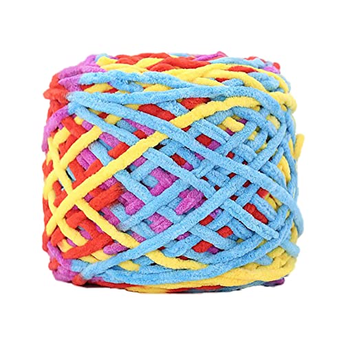 URFEDA Chenille Chunky Yarn,165g Strickwolle Wolle zum Häkeln Strickgarn Sockenwolle zum Stricken Bunte Acrylgarn Knäuel Häkelgarn Mehrfarbiger Set für DIY Häkeln Decken Pullover Schuhe Mützen Schals von URFEDA