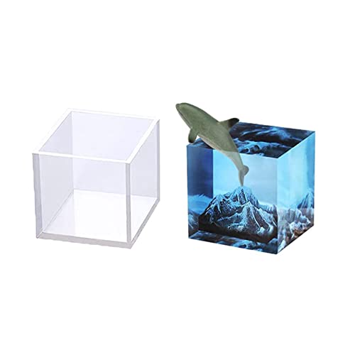 URFEDA Quadratische Harz-Formen, Silikonform Box, 3D Würfel Epoxidharz Formen Resin Gießharz Silikon Mold, DIY-Harz-Set, Form für Tasse, Kerzen, Seife,3cm von URFEDA
