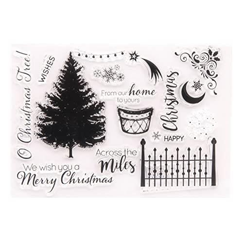 URFEDA Stempel Weihnachten Clear Stempel DIY Scrapbooking Stempel Silikonstempel Prägeschablonen Stanzschablonen Transparente Stempel für Party Einladung Sammelalbum Kartenherstellung Fotoalbum Deko von URFEDA