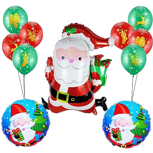 Weihnachten Luftballon Girlande, Weihnachten Luftballons Großer Weihnachtsmann Latex Luftballon Weihnachtsballons Merry Christmas Weihnachten Deko Rote grüne Ballon für Weihnachtsfeier Dekor von URFEDA