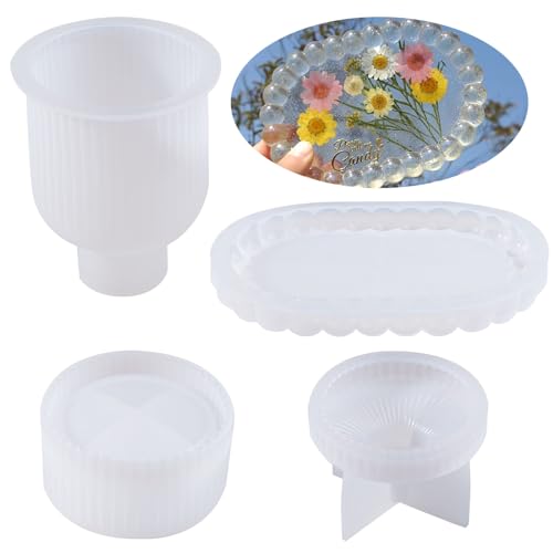 URHRHU 4 X Vase Silikonform, Epoxidharz Formen Moulds, DIY Vases Resin Formen, Epoxidharz Formen Vase Handgefertigte Silikonform für Herstellung von Stifthaltern, Vasen, Wohndekoration URHRHU 4 X Vase Silikonform, Epoxidharz Formen Moulds, DIY Vases Resin Formen, Epoxidharz Formen Vase Handgefertigte Silikonform für Herstellung von Stifthaltern, Vasen, Wohndekoration von URHRHU