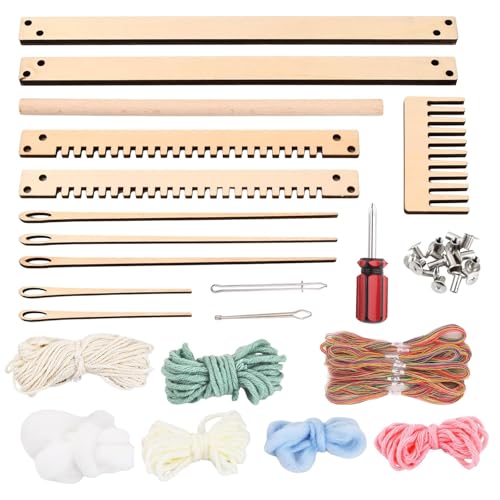 URHRHU Webrahmen aus Holz für Kinder, 30 x 22 cm, Webrahmen Set, Webrahmen aus Holz zum Weben, für Kinder ab 5, 6, 7, 8, 9, 10 Jahren, Webbrett Groß ideal für Anfänger URHRHU Webrahmen aus Holz für Kinder, 30 x 22 cm, Webrahmen Set, Webrahmen aus Holz zum Weben, für Kinder ab 5, 6, 7, 8, 9, 10 Jahren, Webbrett Groß ideal für Anfänger von URHRHU