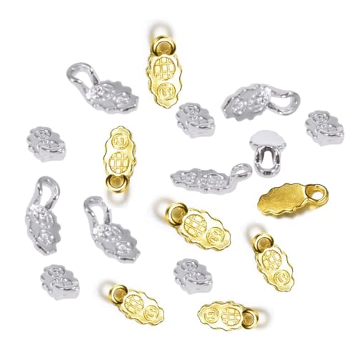 100 Stück gemischte Farben Ohrring-Ösen, goldfarben, silberfarben, kleiner Löffel, Klebebügel für Scrabble- und Glasanhänger, Charm-Verbinder, Glasfliesen, Anhänger, Ohrringverbinder, Schmuck von URIMPAVIDO