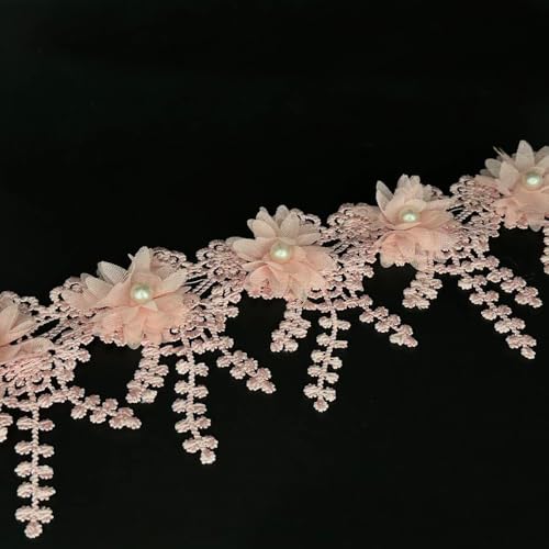 91 cm lange Blumenperlen-Bordüre mit Perlenrand, florale Applikationen, bestickter Spitzenstoff, Nähspitze für Hochzeit, Brautkleid, Kleidung, Kostüm, Hut, Dekoration, Hellrosa, 91 cm 91 cm lange Blumenperlen-Bordüre mit Perlenrand, florale Applikationen, bestickter Spitzenstoff, Nähspitze für Hochzeit, Brautkleid, Kleidung, Kostüm, Hut, Dekoration, Hellrosa, 91 cm von URIMPAVIDO