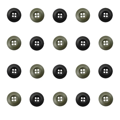 Knöpfe aus Kunstharz, 4 Löcher, 1,5 cm, für Hosen, Jacken, Uniformen, Taschen, Zubehör, Armeegrün, 24 L = 15 mm, 20 Stück Knöpfe aus Kunstharz, 4 Löcher, 1,5 cm, für Hosen, Jacken, Uniformen, Taschen, Zubehör, Armeegrün, 24 L = 15 mm, 20 Stück von URIMPAVIDO