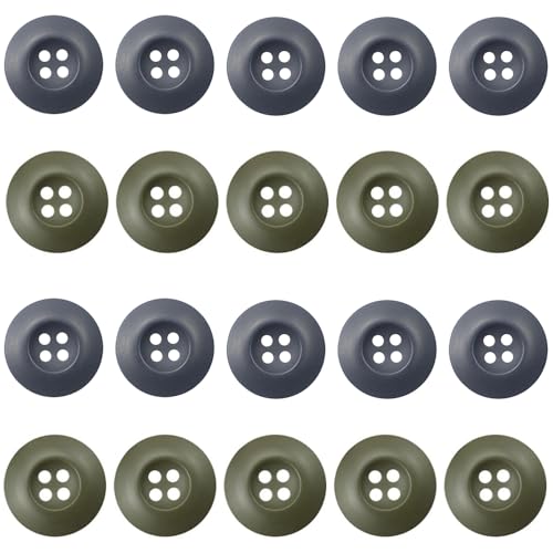 Knöpfe aus Kunstharz, 4 Löcher, 20 Stück, 2,3 cm, Militär-Knöpfe, Nähknöpfe für Hosen, Jacken, Uniformen, Taschen, Zubehör, Armeegrün, Blau, 32 L = 20 mm, 20 Stück Knöpfe aus Kunstharz, 4 Löcher, 20 Stück, 2,3 cm, Militär-Knöpfe, Nähknöpfe für Hosen, Jacken, Uniformen, Taschen, Zubehör, Armeegrün, Blau, 32 L = 20 mm, 20 Stück von URIMPAVIDO