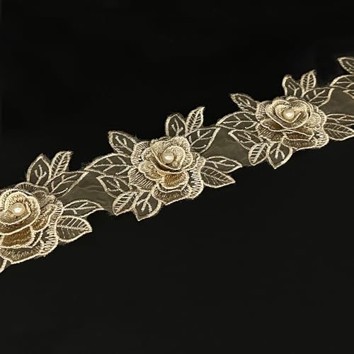 Spitzenborte mit weißen Perlen, bestickter Rand, Stoff, Blumenapplikationen, Spitzenband für Hochzeit, Brautkleid, Kleidung, Dekoration, DIY, handgefertigt, Nähen, Handwerk, 91 cm Spitzenborte mit weißen Perlen, bestickter Rand, Stoff, Blumenapplikationen, Spitzenband für Hochzeit, Brautkleid, Kleidung, Dekoration, DIY, handgefertigt, Nähen, Handwerk, 91 cm von URIMPAVIDO