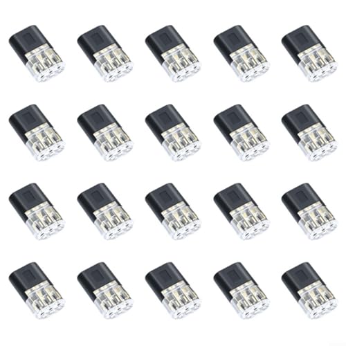 LED Anschlussblock Schnellverbinder Set 20 Stück Lötfreie Klemmen für Kabel 0.3-0.75mm² mit Messingklemme Flammhemmend Polycarbonate Terminal von URPIZY