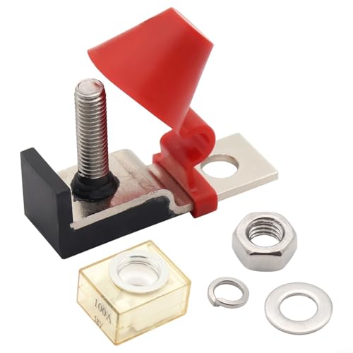 M8 Wasserdichter Sicherungshalter Verteilerblock Set 30A-300A 58V Batterieklemme für Auto Boot Wohnmobil IP66 Schutz(100A) von URPIZY