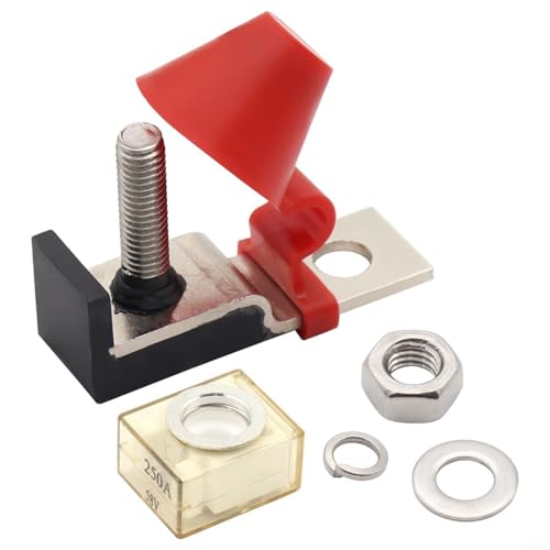 M8 Wasserdichter Sicherungshalter Verteilerblock Set 30A-300A 58V Batterieklemme für Auto Boot Wohnmobil IP66 Schutz(250A) von URPIZY