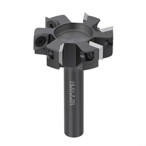 URPIZY 6-Flügel Oberfräser Bit Mit Wendeplatten Aus Hartmetall 12,7Mm Schaft Planfräser Für Holzbearbeitung CNC Fräser 50,8Mm Durchmesser(12.7mm shank) von URPIZY