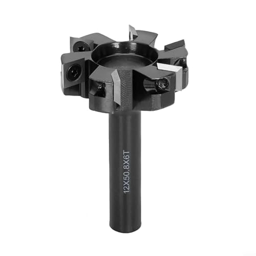 URPIZY 6-Flügel Oberfräser Bit Mit Wendeplatten Aus Hartmetall 12,7Mm Schaft Planfräser Für Holzbearbeitung CNC Fräser 50,8Mm Durchmesser(12mm shank) von URPIZY