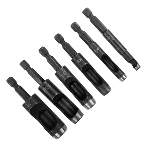 URPIZY 6-teiliges Leder Hohlstanzen Set Handwerkzeug Für Elektrische Bohrmaschine - Stanzwerkzeug Für Leder Kunststoff Gummi Mit 6.35mm Sechskantschaft - 3/16'' Bis 1/2'' Durchmesser URPIZY 6-teiliges Leder Hohlstanzen Set Handwerkzeug Für Elektrische Bohrmaschine - Stanzwerkzeug Für Leder Kunststoff Gummi Mit 6.35mm Sechskantschaft - 3/16'' Bis 1/2'' Durchmesser von URPIZY