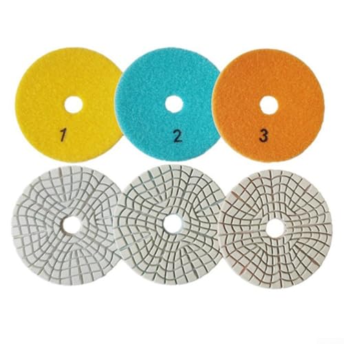 URPIZY Diamant Schleifscheiben Set Polierpads Für Steinbearbeitung Naturstein Terrazzo Betonboden Nass & Trocken Polieren Mit Klettsystem(3PCS) von URPIZY