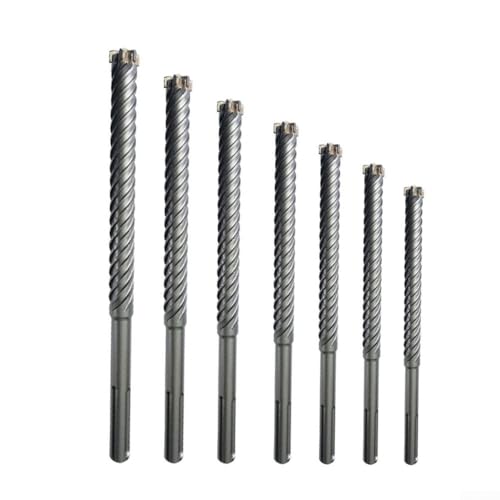 URPIZY Für SDS-MAX Bohrhammer Betonbohrer 18-25 Mm, 280 Mm Länge, Für Stein Ziegel Zement, Luftkanal Design, Rutschfester Griff, W-förmige Spiralnut, 6-Kanten-Schneidkopf(18x280mm) von URPIZY