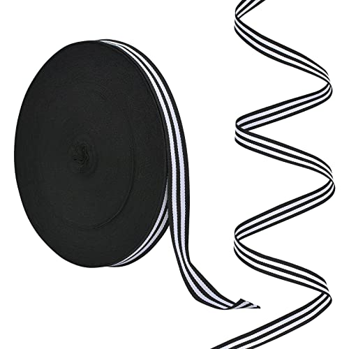 URROMA 1 Rolle gestreiftes Ripsband, 1,5 cm x 45,7 m, weißes und schwarzes Polyesterband für Geschenkverpackungen, Hochzeit, Geburtstag, Weihnachten, Party, Dekoration URROMA 1 Rolle gestreiftes Ripsband, 1,5 cm x 45,7 m, weißes und schwarzes Polyesterband für Geschenkverpackungen, Hochzeit, Geburtstag, Weihnachten, Party, Dekoration von URROMA