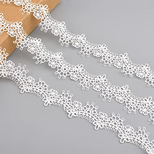 URROMA 15 Yards weißes Spitzenband, Vintage-Stil, Baumwolle, gehäkelt, Spitzenrand, zum Nähen, Geschenkpapier, Brautparty, Hochzeitsdekoration, DIY Kunst Handwerk URROMA 15 Yards weißes Spitzenband, Vintage-Stil, Baumwolle, gehäkelt, Spitzenrand, zum Nähen, Geschenkpapier, Brautparty, Hochzeitsdekoration, DIY Kunst Handwerk von URROMA