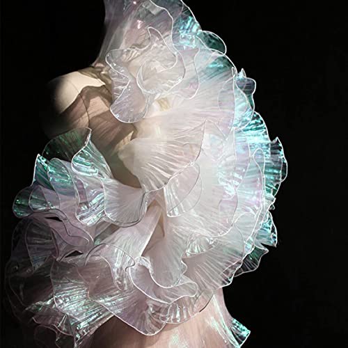 URROMA 3 Yards Retro Ruffle plissiert Chiffon Trim, Fancy White Double Locking Edge Tulle Stoff Applique für Kleid Tasche Dekoration Trimmen Handwerk Nähen URROMA 3 Yards Retro Ruffle plissiert Chiffon Trim, Fancy White Double Locking Edge Tulle Stoff Applique für Kleid Tasche Dekoration Trimmen Handwerk Nähen von URROMA