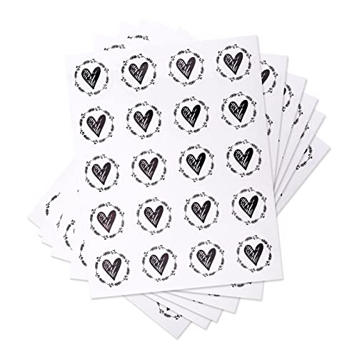 URROMA 30 Blatt transparente Herz-Umschlagversiegelungen, 600 Stück, schwarz-goldene Herz-Aufkleber, 3,1 cm, runder Versiegelungsaufkleber für Hochzeitseinladungen, Umschläge URROMA 30 Blatt transparente Herz-Umschlagversiegelungen, 600 Stück, schwarz-goldene Herz-Aufkleber, 3,1 cm, runder Versiegelungsaufkleber für Hochzeitseinladungen, Umschläge von URROMA