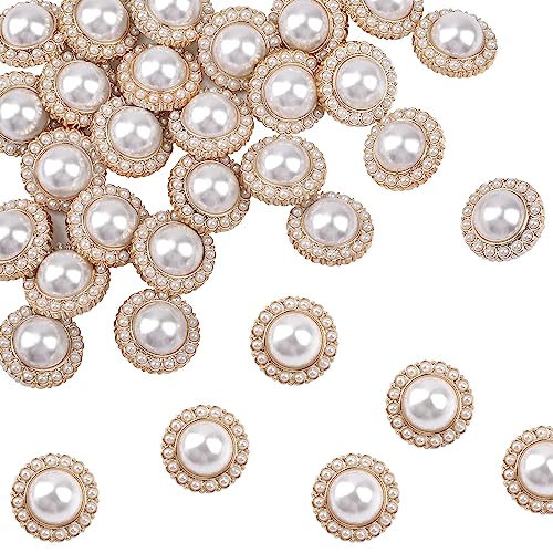 URROMA 30 Pcs Faux Perle Knöpfe, Gold Retro Vintage Perle Acryl Knöpfe Runde Kristall Knöpfe nähen auf Knöpfe Embellishments für DIY Crafts, 18 mm URROMA 30 Pcs Faux Perle Knöpfe, Gold Retro Vintage Perle Acryl Knöpfe Runde Kristall Knöpfe nähen auf Knöpfe Embellishments für DIY Crafts, 18 mm von URROMA