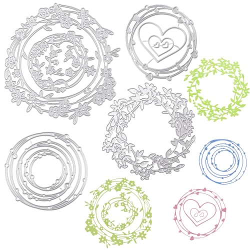 URROMA Metall-Stanzformen, gepunktete Kreise, Stern, Blatt, Liebe, Herz, Nesting-Rahmen, Kreis, Hintergrund, Stanzformen für DIY, Scrapbooking, Album, dekorative Prägepapier-Stanzformen für URROMA Metall-Stanzformen, gepunktete Kreise, Stern, Blatt, Liebe, Herz, Nesting-Rahmen, Kreis, Hintergrund, Stanzformen für DIY, Scrapbooking, Album, dekorative Prägepapier-Stanzformen für von URROMA