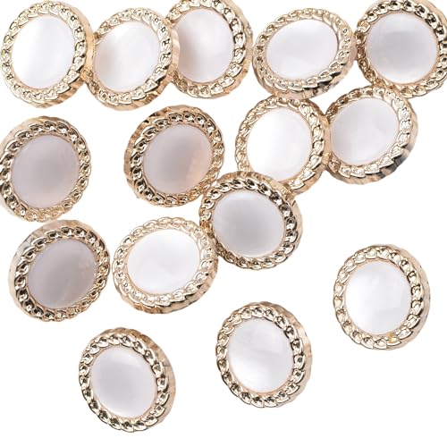 URROMA 50 Stück Kunstopal-Knöpfe, zum Aufnähen, goldfarben, rund, Retro, Vintage, Opal, Kristallknöpfe, Verzierungen für Bastelarbeiten, 18 mm URROMA 50 Stück Kunstopal-Knöpfe, zum Aufnähen, goldfarben, rund, Retro, Vintage, Opal, Kristallknöpfe, Verzierungen für Bastelarbeiten, 18 mm von URROMA