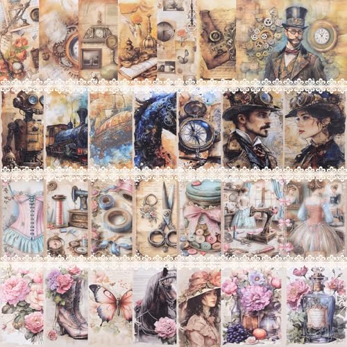 URROMA 50 Stück Vintage Scrapbook Collage Supplies Pack, 4 Stile Junk Journal Material DIY Karte Retro Handwerk Dekor für Fotorahmen Notebook Album URROMA 50 Stück Vintage Scrapbook Collage Supplies Pack, 4 Stile Junk Journal Material DIY Karte Retro Handwerk Dekor für Fotorahmen Notebook Album von URROMA