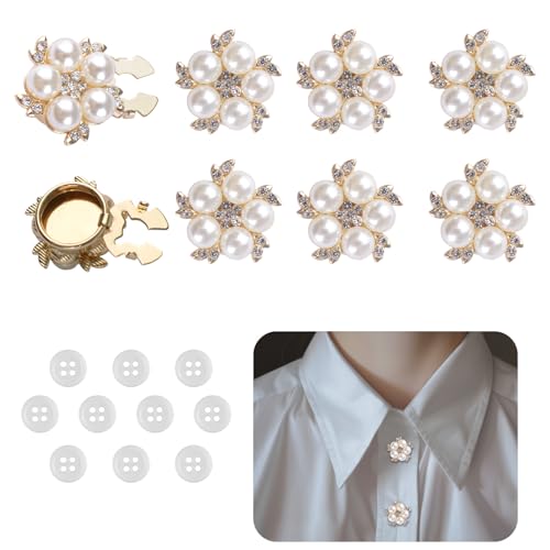 URROMA 6 Set Knöpfe Perlmutt Perlen Runde Perlen Strass Gold für Verzierungen Handwerk für Nähen von Brautkleidern Schmuck Broschen Dekoration 23 mm URROMA 6 Set Knöpfe Perlmutt Perlen Runde Perlen Strass Gold für Verzierungen Handwerk für Nähen von Brautkleidern Schmuck Broschen Dekoration 23 mm von URROMA