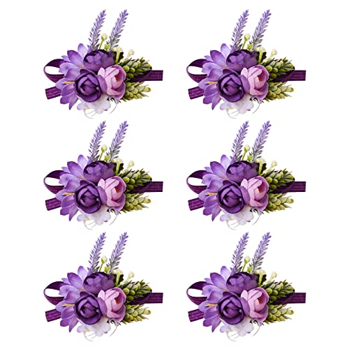 URROMA S6-U305 Ansteckblume für das Handgelenk, Violett, 6 Stück von URROMA