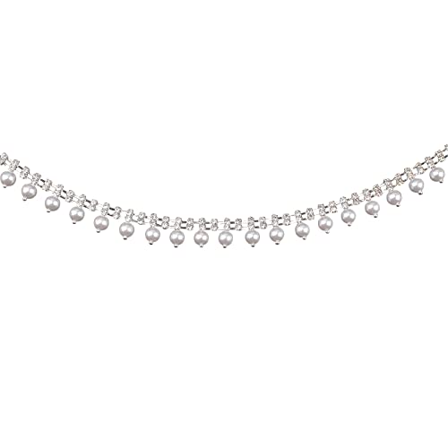 URROMA 8 mm Quasten-Perlenkette, zweireihig, Strass-Applikation für DIY-Dekoration und Brautschmuck von URROMA