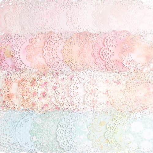 URROMA 80 Stück 4 Farbstile Vintage Spitze Scrapbook Papier Ästhetisches dekoratives Papierzubehör Kit für DIY Journals Kunst Collage Album Rahmen URROMA 80 Stück 4 Farbstile Vintage Spitze Scrapbook Papier Ästhetisches dekoratives Papierzubehör Kit für DIY Journals Kunst Collage Album Rahmen von URROMA
