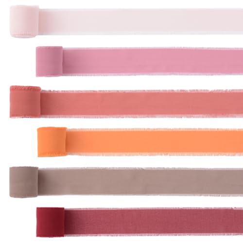 URROMA Chiffonb鋘der, 6 Rollen, dunkelbraune Serie, Seidenband, gemischte Farben, Fransen mit ausgefransten Kanten, Stoff f黵 Hochzeitseinladungen, Brautstrau? Bastelarbeiten URROMA Chiffonb鋘der, 6 Rollen, dunkelbraune Serie, Seidenband, gemischte Farben, Fransen mit ausgefransten Kanten, Stoff f黵 Hochzeitseinladungen, Brautstrau? Bastelarbeiten von URROMA