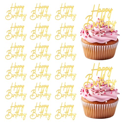 URROMA Cupcake-Anhänger aus Acryl, goldfarben, 20 Stück URROMA Cupcake-Anhänger aus Acryl, goldfarben, 20 Stück von URROMA