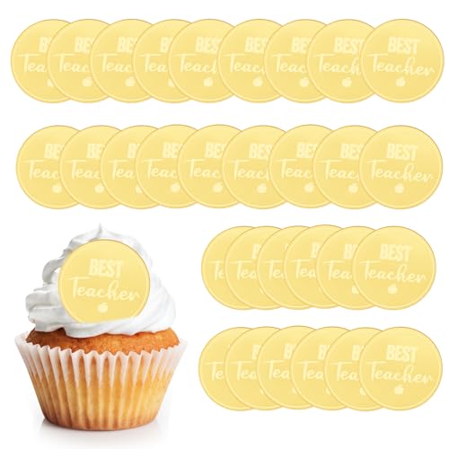URROMA Cupcake-Aufsätze, 30 Stück, goldfarben, spiegelnd, rund, aus Acryl, Kuchenspieße, Lehrertag, Cupcake-Scheiben, Dekoration, Dessert-Eiscreme-Aufsätze, Zubehör URROMA Cupcake-Aufsätze, 30 Stück, goldfarben, spiegelnd, rund, aus Acryl, Kuchenspieße, Lehrertag, Cupcake-Scheiben, Dekoration, Dessert-Eiscreme-Aufsätze, Zubehör von URROMA