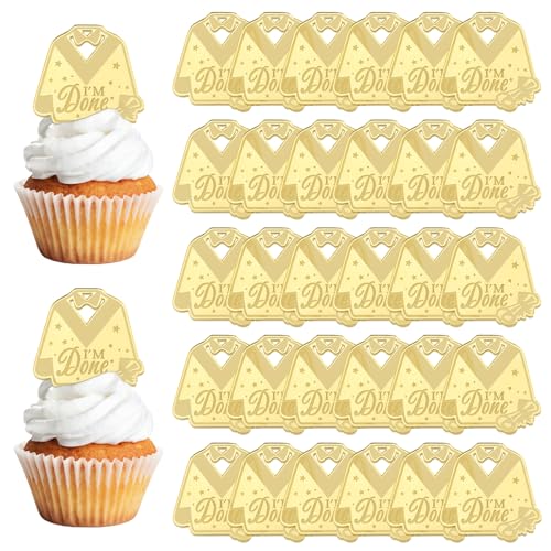 URROMA Cupcake-Aufsätze zum Schulabschluss, goldfarben, für Abschlussfeiern, Partys, Junggesellenabschiede, Cupcake-Picks für Kuchen, Lebensmittel, Vorspeisen, 30 Stück URROMA Cupcake-Aufsätze zum Schulabschluss, goldfarben, für Abschlussfeiern, Partys, Junggesellenabschiede, Cupcake-Picks für Kuchen, Lebensmittel, Vorspeisen, 30 Stück von URROMA