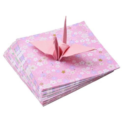 URROMA Doppelseitiges Origami-Papier, 96 Stück, farbig bedrucktes Scrapbook-Papier, Dekoration, Kunsthandwerk, Papier, Origami-Papier-Set für Bastelarbeiten, 15 cm von URROMA