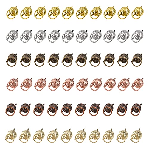 URROMA Mix Farbe Schublade Griff Ring, 60 Stück Metall Brad Fasteners mit Pull Ringe Metall Ringe Brads für Küche Bad Schublade DIY Crafts Decor von URROMA