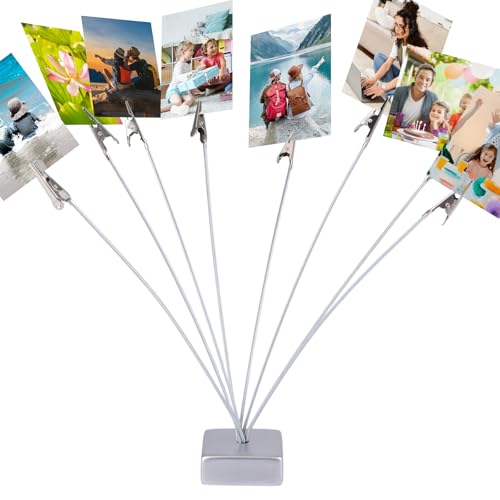 URROMA Foto-Baumhalter mit Clips, silberfarbenes Metall, Geschenkkarte, Postkarte, Bild, Memo, Geld, Schreibtischständer, Dekoration für Zuhause, Büro, Hochzeit, Party, 2 Stück URROMA Foto-Baumhalter mit Clips, silberfarbenes Metall, Geschenkkarte, Postkarte, Bild, Memo, Geld, Schreibtischständer, Dekoration für Zuhause, Büro, Hochzeit, Party, 2 Stück von URROMA