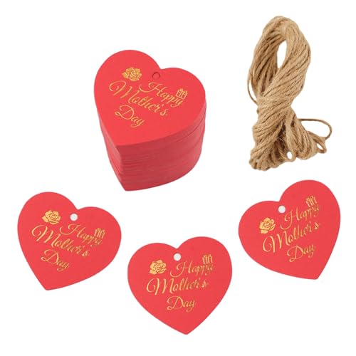 URROMA Geschenkanh鋘ger zum Muttertag, rotes Herz, 100 St點k, Happy Mother's Day, Papieranh鋘ger mit Schnur f黵, Festival, Party URROMA Geschenkanh鋘ger zum Muttertag, rotes Herz, 100 St點k, Happy Mother's Day, Papieranh鋘ger mit Schnur f黵, Festival, Party von URROMA