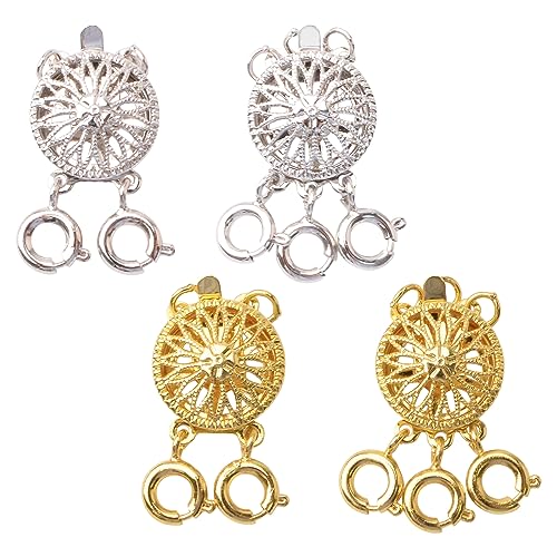 URROMA Geschichteter Schmuck-Verschluss, Sonnenblumen-Halskettenschnalle, 4 Stück, geschichtete Halsketten-Verschlüsse, Armband-Verschluss, Halsketten-Verbinder für Schichten, Halskettenverschluss, URROMA Geschichteter Schmuck-Verschluss, Sonnenblumen-Halskettenschnalle, 4 Stück, geschichtete Halsketten-Verschlüsse, Armband-Verschluss, Halsketten-Verbinder für Schichten, Halskettenverschluss, von URROMA